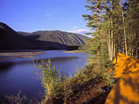 Camp on the edge of the Yukon River